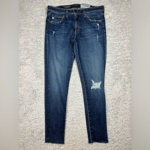 Adriano Goldschmied Jeans Womens 29 Legging Ankle Super Skinny Distressed Knee
